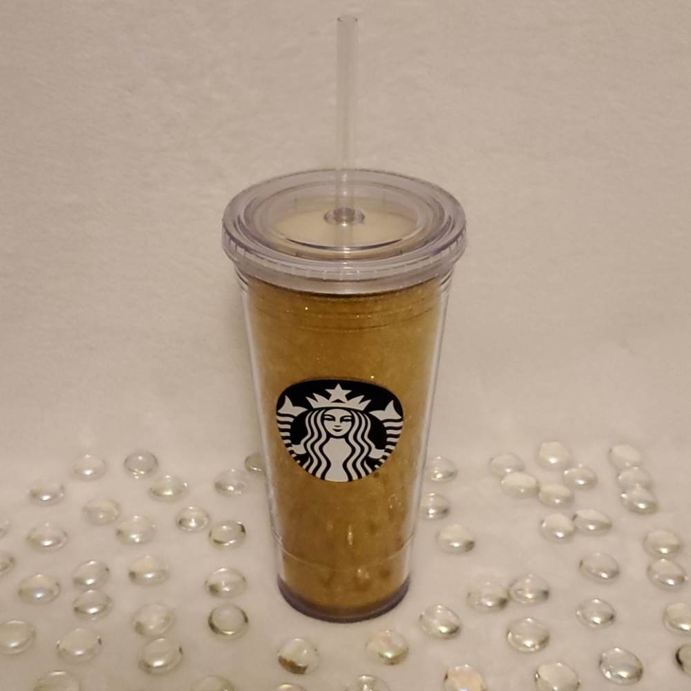 STARBUCKS GOLD GLITTER TUMBLER